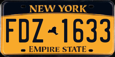 NY license plate FDZ1633