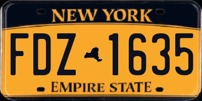 NY license plate FDZ1635