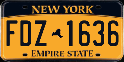 NY license plate FDZ1636