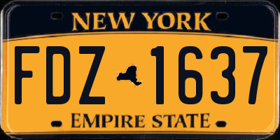 NY license plate FDZ1637