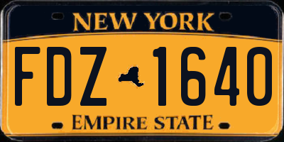 NY license plate FDZ1640