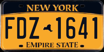 NY license plate FDZ1641