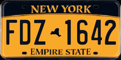 NY license plate FDZ1642