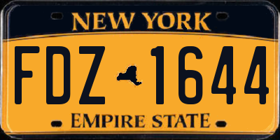 NY license plate FDZ1644