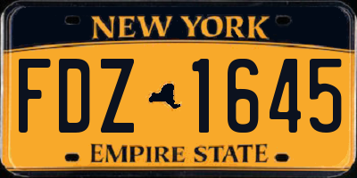 NY license plate FDZ1645