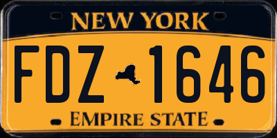 NY license plate FDZ1646