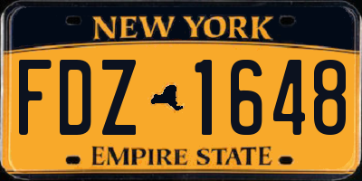 NY license plate FDZ1648