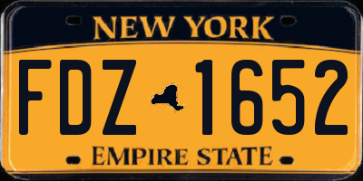 NY license plate FDZ1652