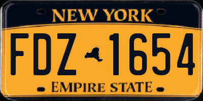NY license plate FDZ1654