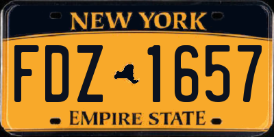 NY license plate FDZ1657