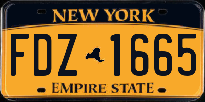 NY license plate FDZ1665