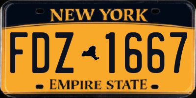 NY license plate FDZ1667