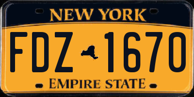 NY license plate FDZ1670