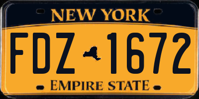 NY license plate FDZ1672