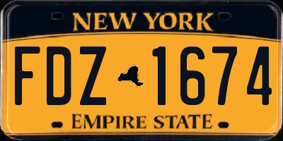 NY license plate FDZ1674