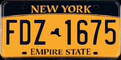 NY license plate FDZ1675