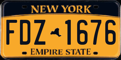 NY license plate FDZ1676