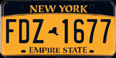 NY license plate FDZ1677