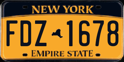 NY license plate FDZ1678