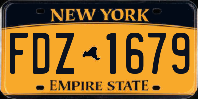 NY license plate FDZ1679