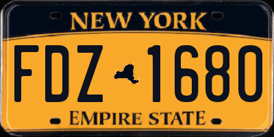 NY license plate FDZ1680