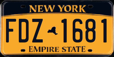NY license plate FDZ1681