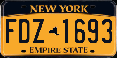 NY license plate FDZ1693