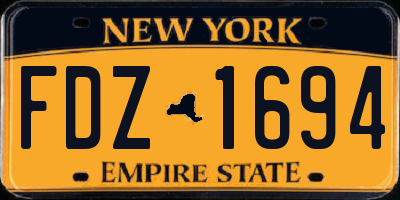 NY license plate FDZ1694