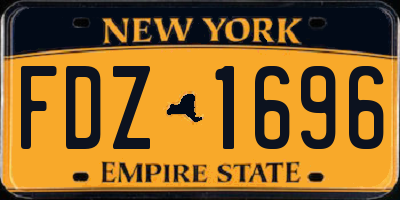NY license plate FDZ1696