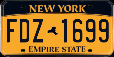 NY license plate FDZ1699
