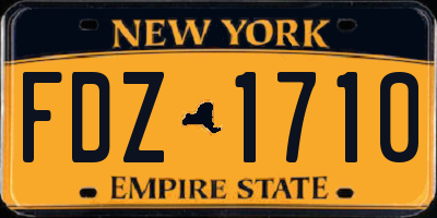 NY license plate FDZ1710