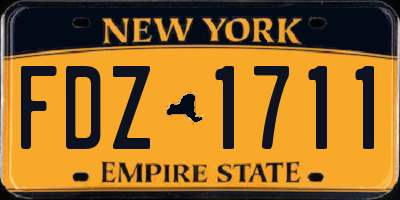 NY license plate FDZ1711