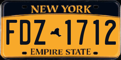 NY license plate FDZ1712