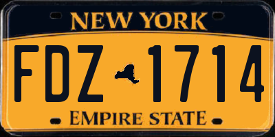 NY license plate FDZ1714