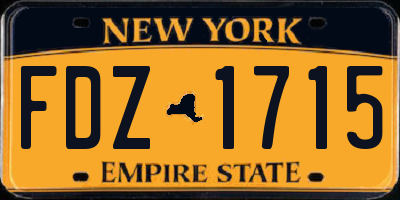 NY license plate FDZ1715
