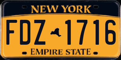 NY license plate FDZ1716