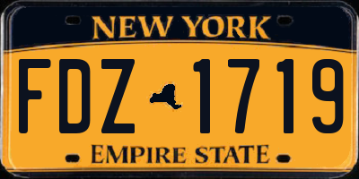NY license plate FDZ1719