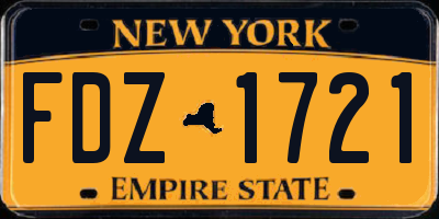 NY license plate FDZ1721