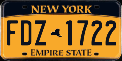 NY license plate FDZ1722