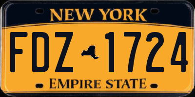 NY license plate FDZ1724