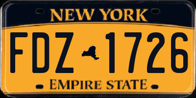 NY license plate FDZ1726