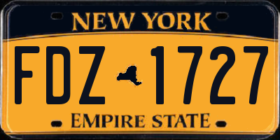 NY license plate FDZ1727