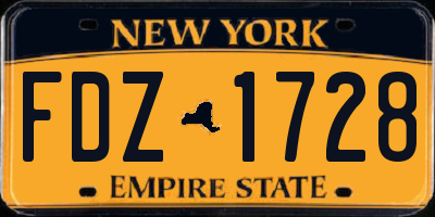 NY license plate FDZ1728