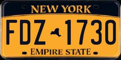 NY license plate FDZ1730
