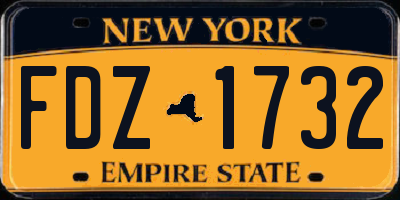 NY license plate FDZ1732