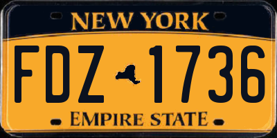 NY license plate FDZ1736