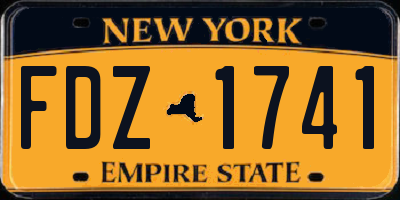 NY license plate FDZ1741