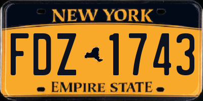 NY license plate FDZ1743