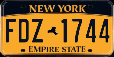 NY license plate FDZ1744