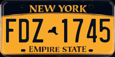 NY license plate FDZ1745
